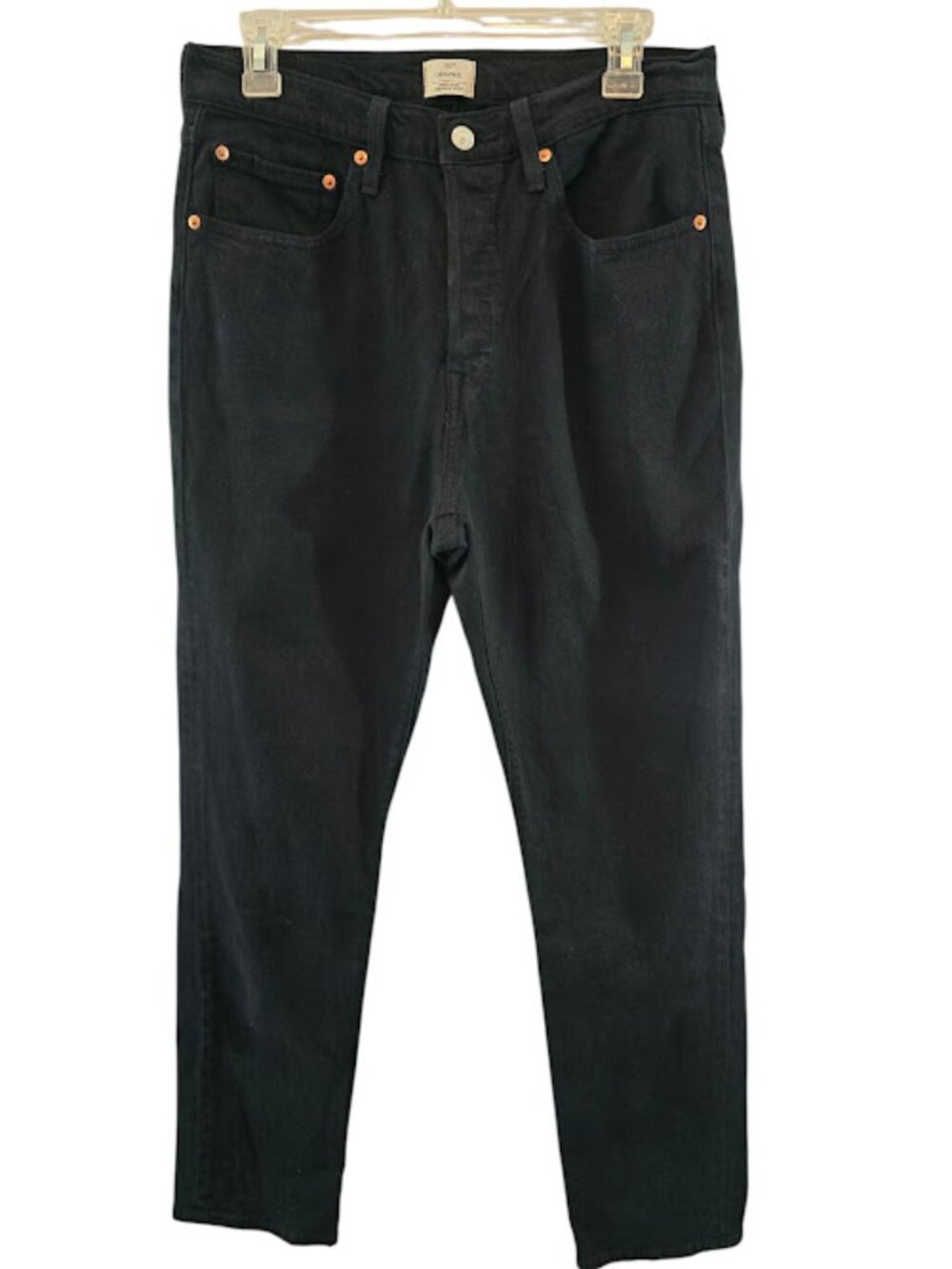 COTTON DENIM JEANS LEVI'S 501 ORIGINAL BLACK SIZE 32W STRAIGHT LEG BUTTON FLY